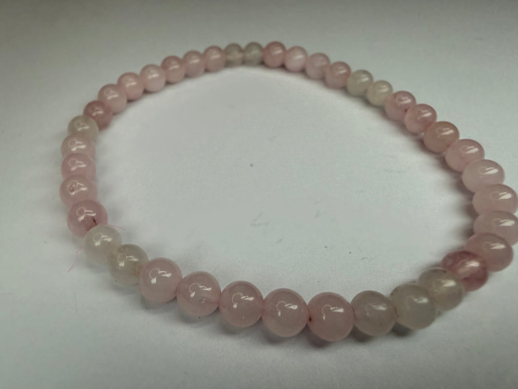 Rose Quartz 4mm Beaded Stretch Bracelet