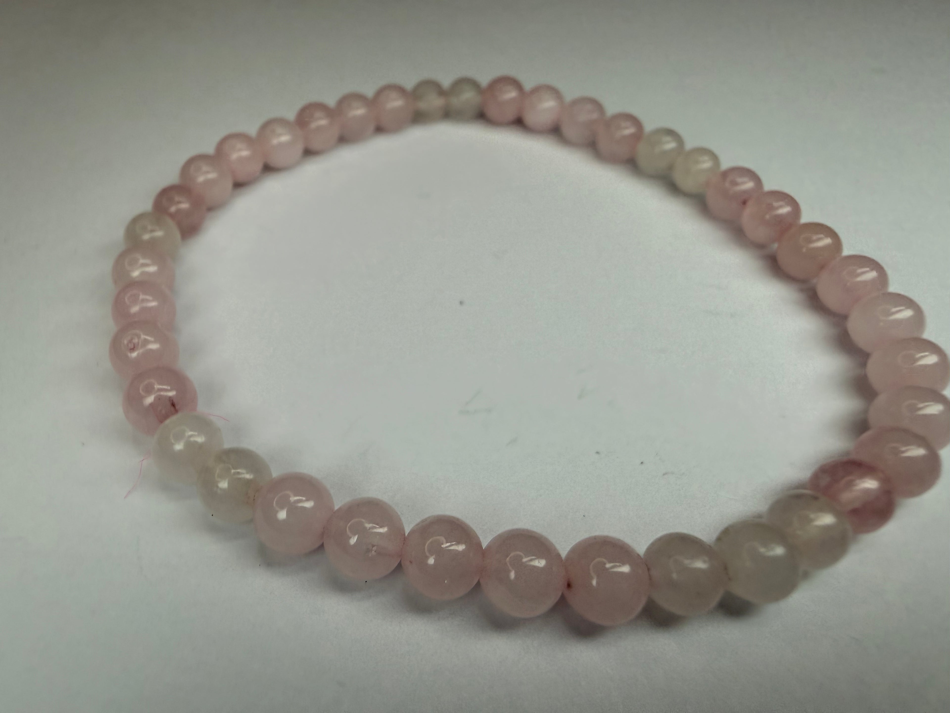 Rose Quartz 4mm Beaded Stretch Bracelet
