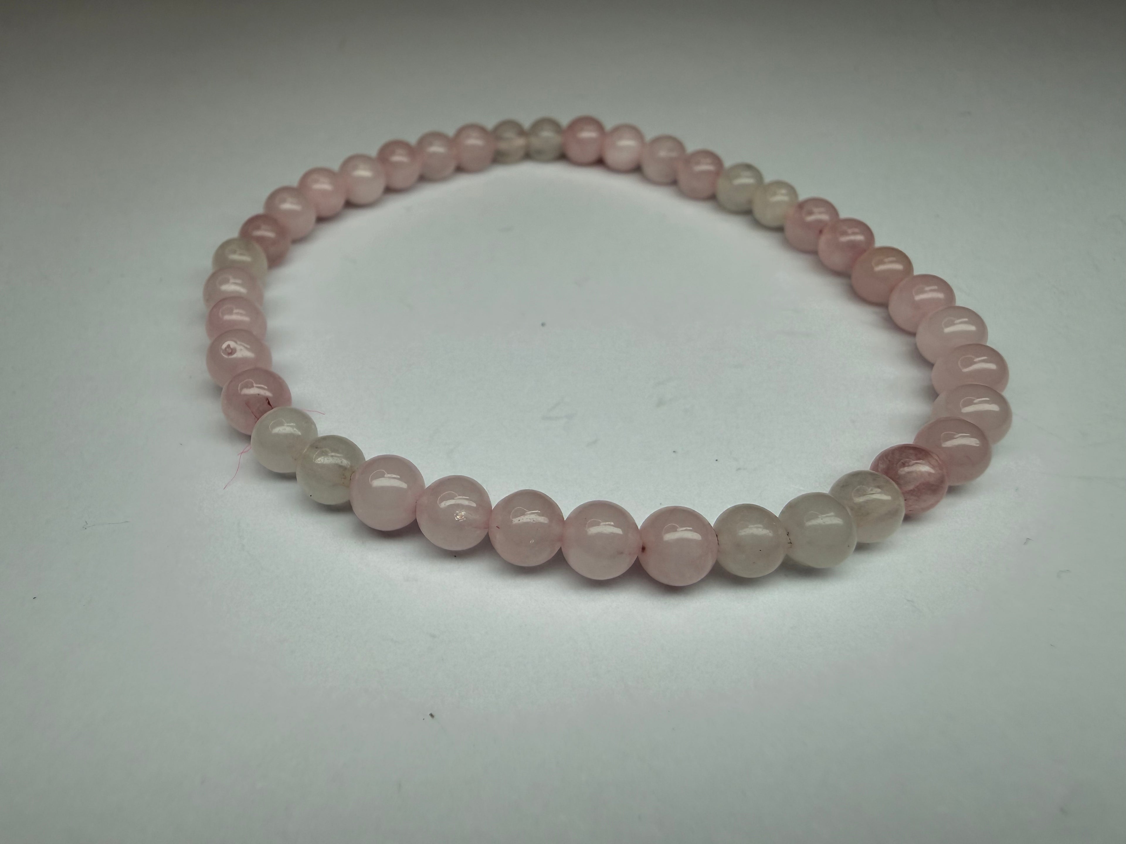 Rose Quartz 4mm Beaded Stretch Bracelet