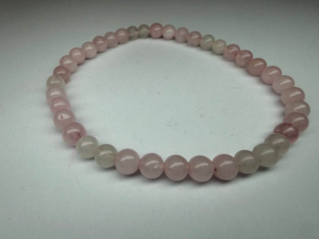Rose Quartz 4mm Beaded Stretch Bracelet