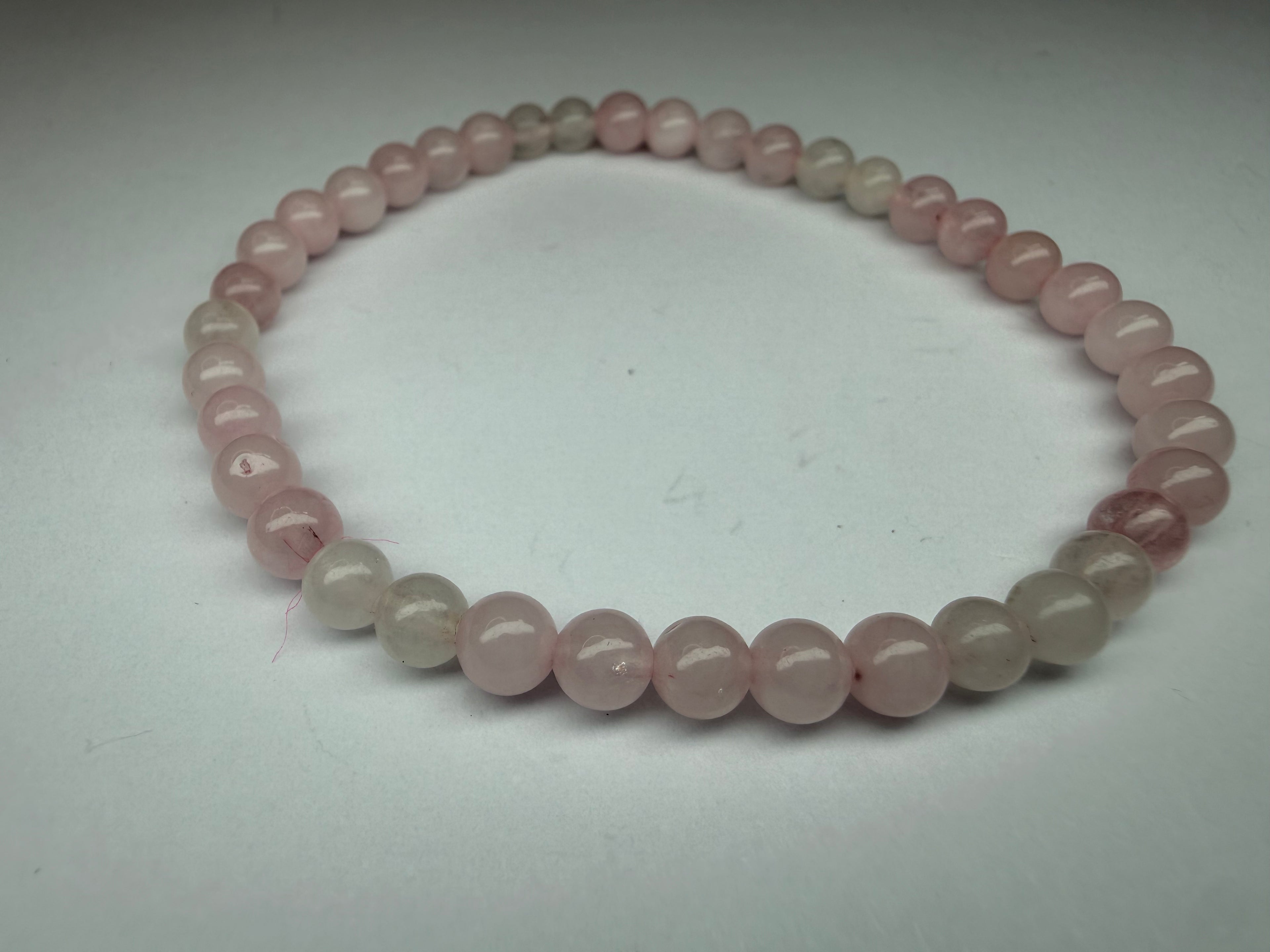 Rose Quartz 4mm Beaded Stretch Bracelet