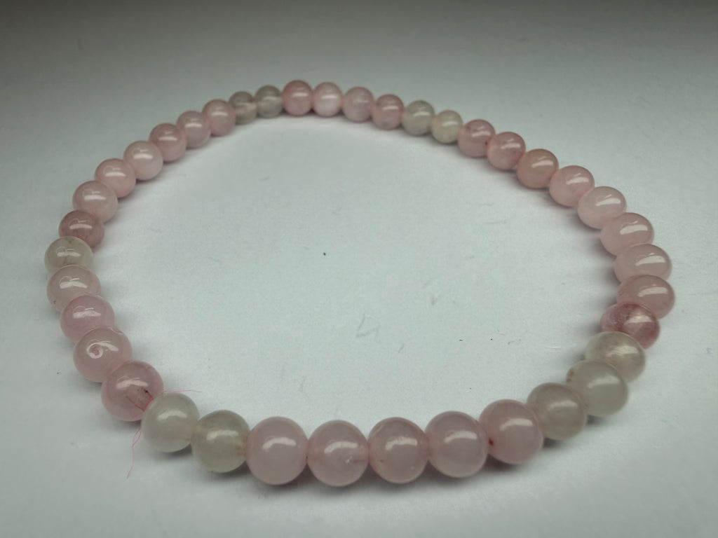 Rose Quartz 4mm Beaded Stretch Bracelet