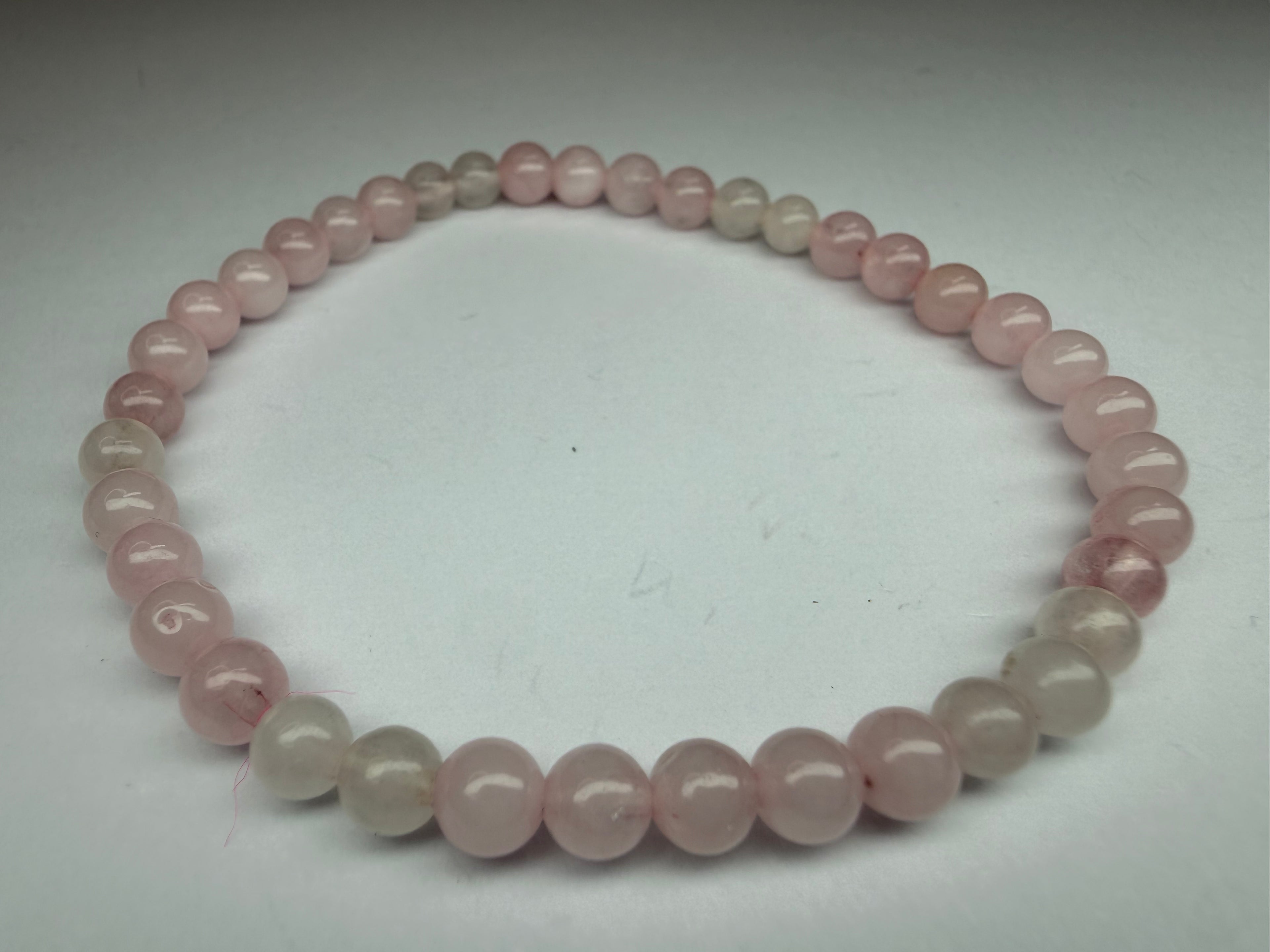Rose Quartz 4mm Beaded Stretch Bracelet