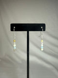 Morganite Dainty Beaded Earrings