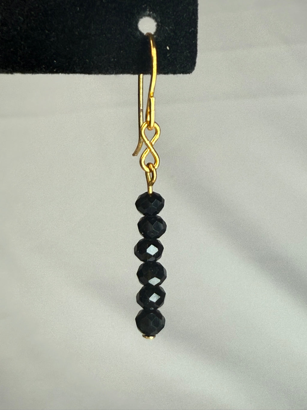Dainty Black and Gold Dangle Earrings