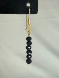 Dainty Black and Gold Dangle Earrings