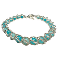 Blue Amazonite Captured Bead Bracelet – 4mm Beads & 6mm Jump Rings