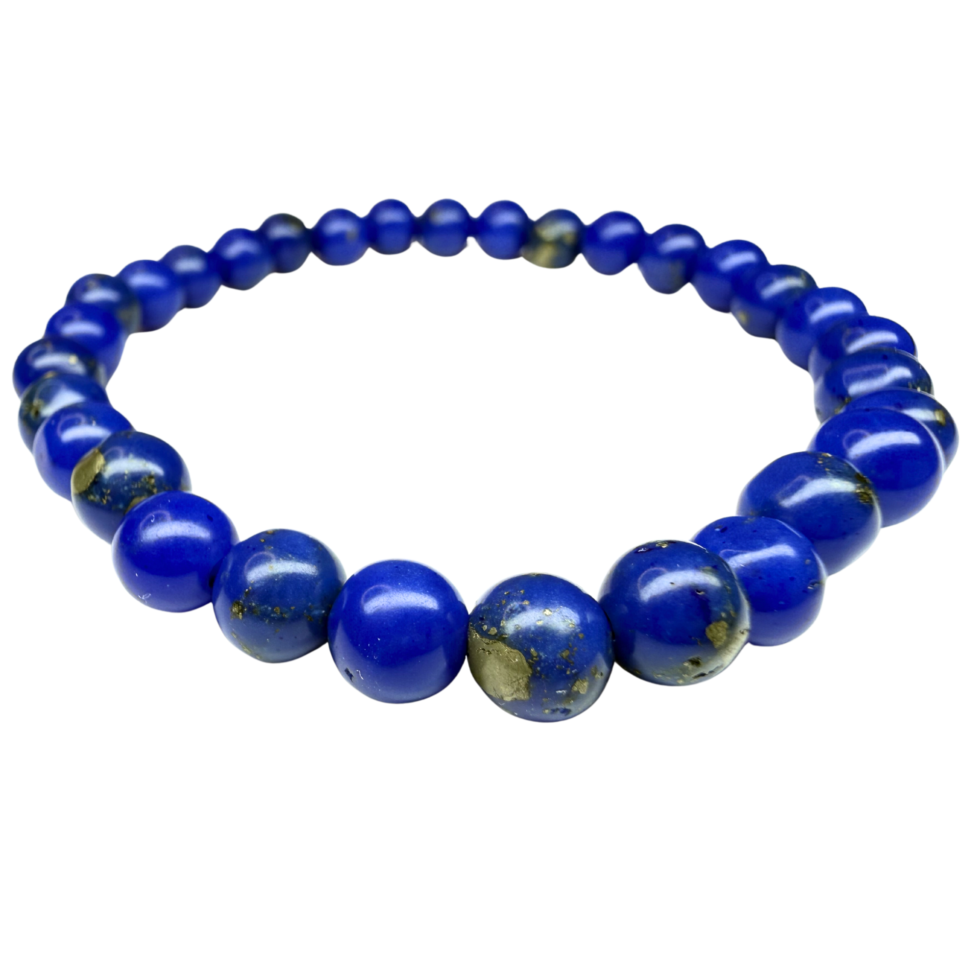Reconstituted Lapis Lazuli 6mm Bead Stretch Bracelet