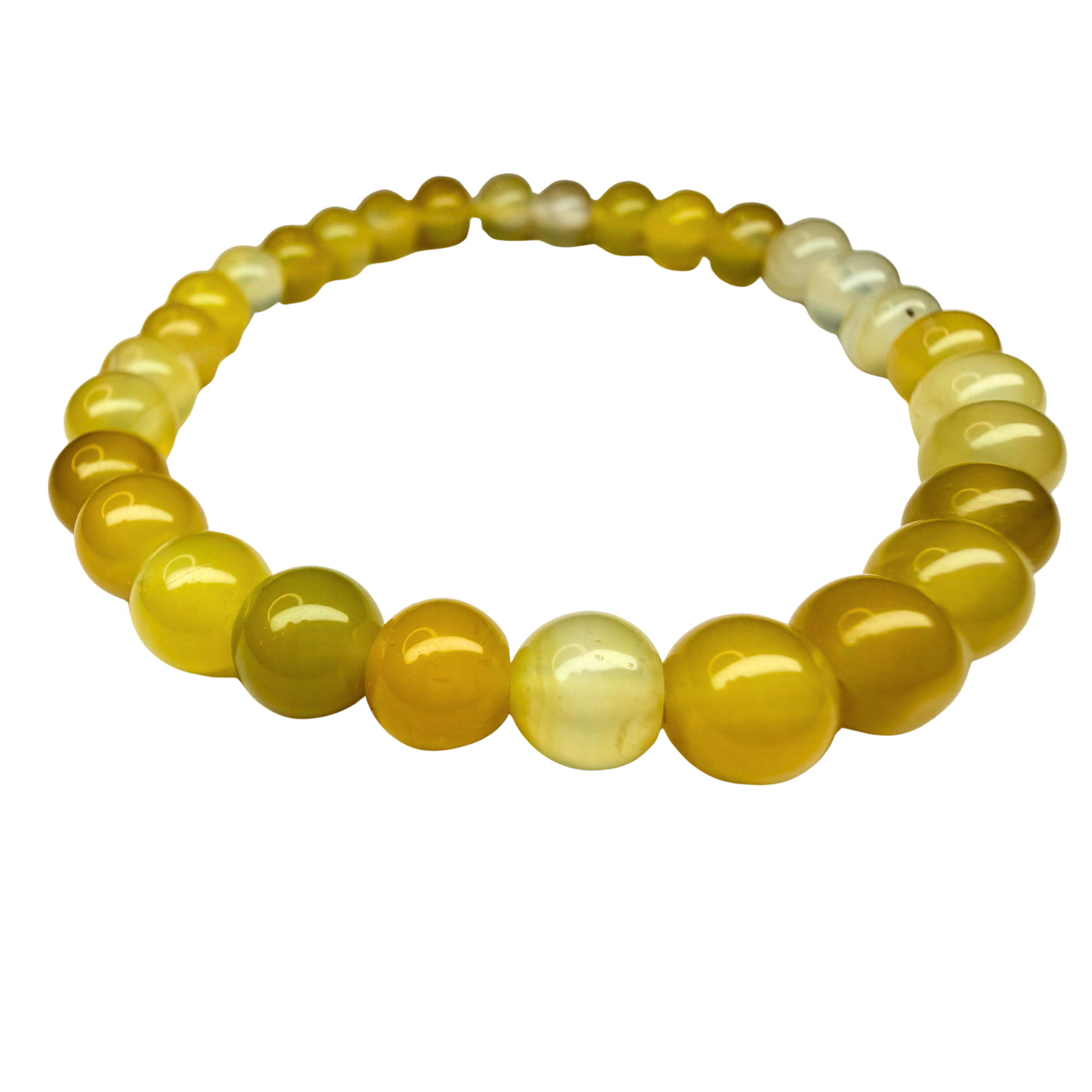 Yellow Agate 6mm Beaded Stretch Bracelet
