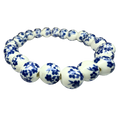 Blau-weißes Porzellan-Armband aus 8 mm Perlen