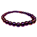 6mm Purple Orange Reflective Metal Bead Stretch Bracelet