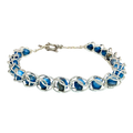 Captured Bead Bracelet with Blue Shell Iridescent Beads