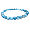 Light Sapphire Shell 6mm Bead Stretch Bracelet