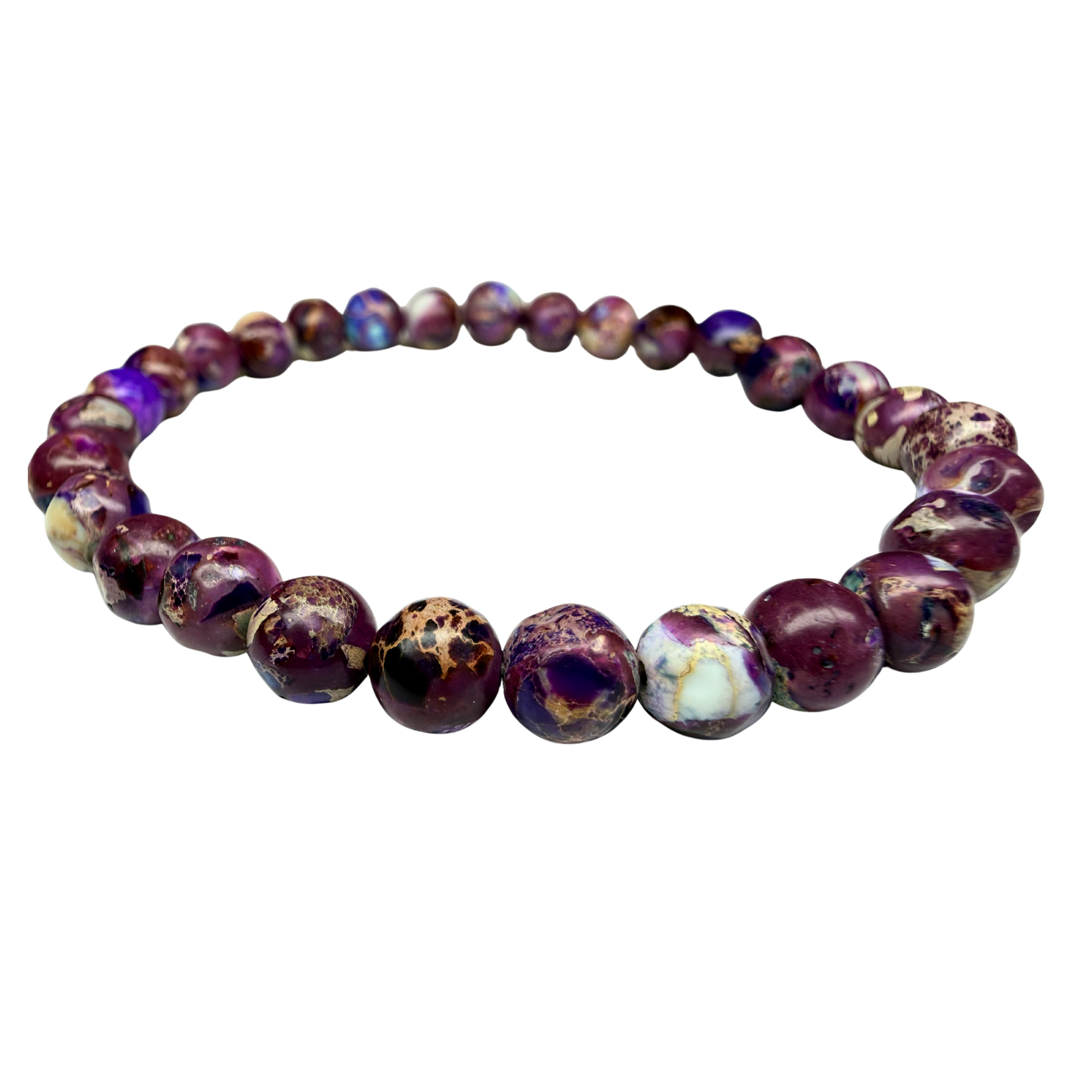 Purple Dyed Imperial Jasper Stretch Bracelet