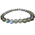 Light Gray Matte Glass Bead Stretch Bracelet