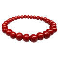 Red Glass Bead Stretch Bracelet