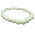 White Shell 6mm Beads Stretch Bracelet