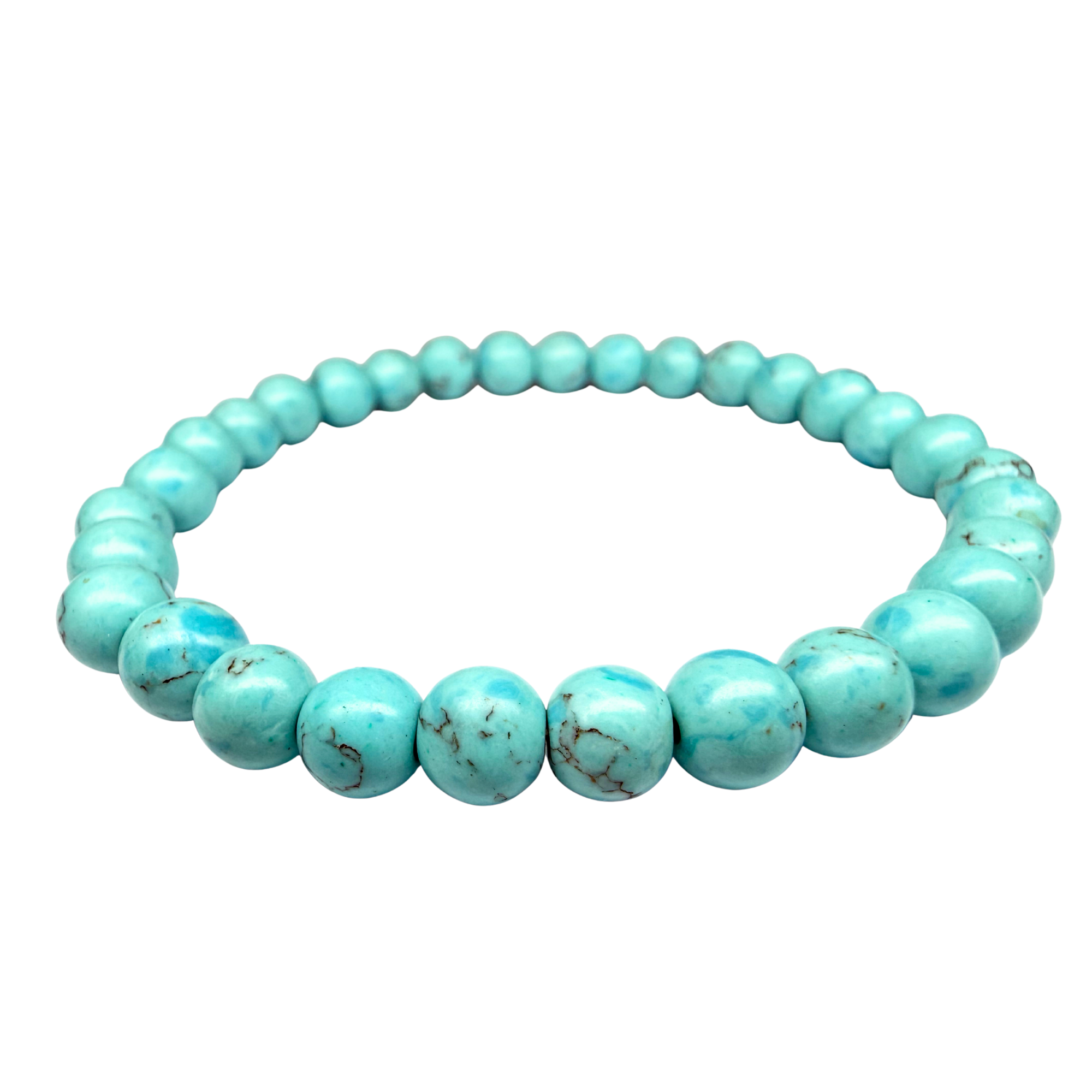 6mm Turquoise Dyed Howlite Stretch Bracelet