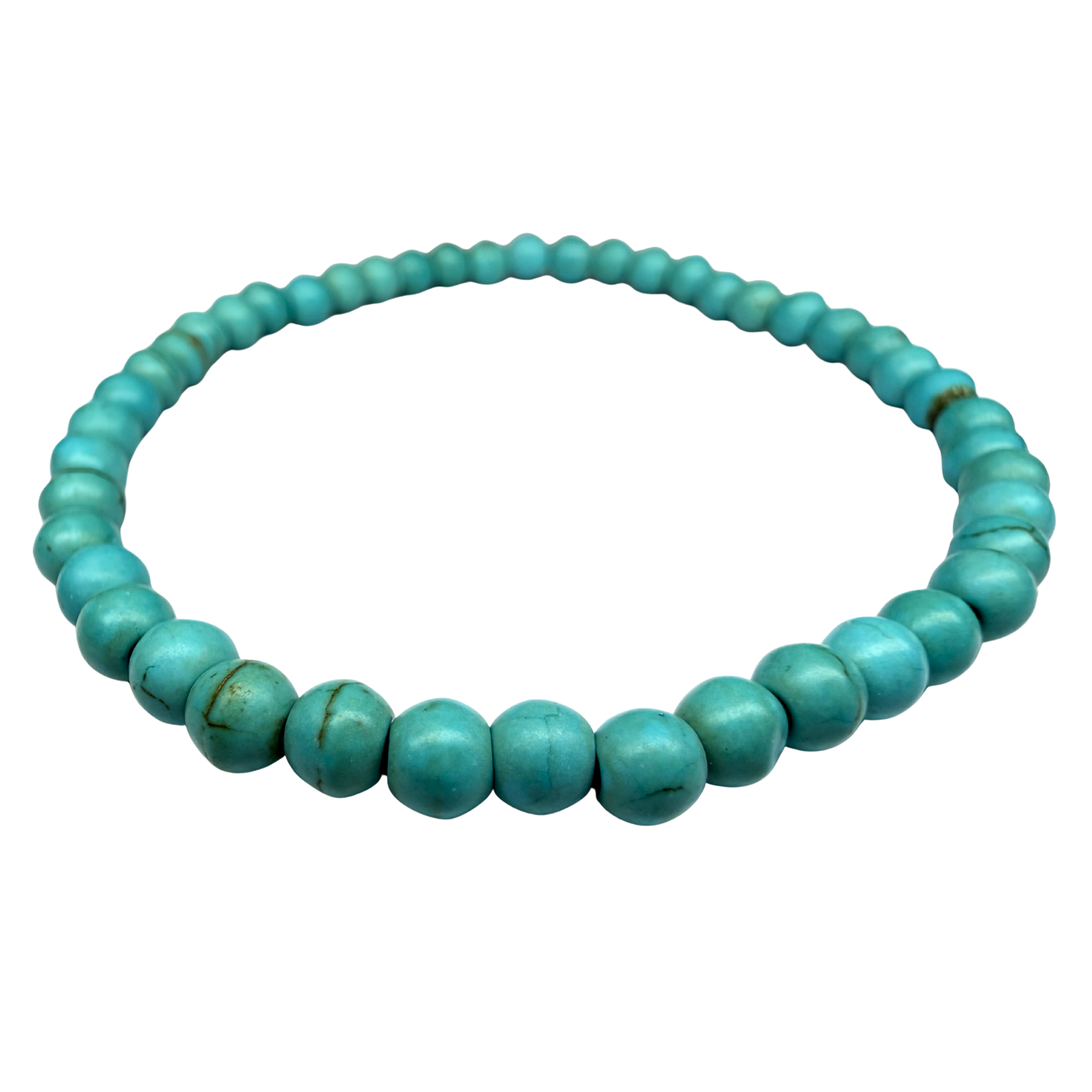 Turquoise Dyed Howlite 4mm Bead Stretch Bracelet