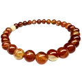 Amber Dyed Fire Agate 6mm Stretch Bracelet